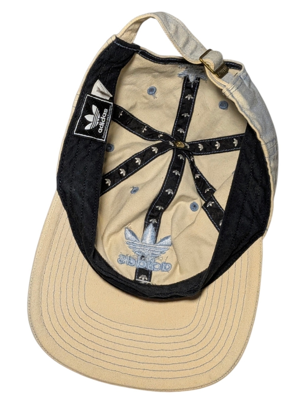 adidas Originals Relaxed Denim Baseball Cap Light Blue Washed Dad Hat OSFM - Picture 4 of 4